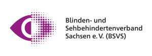 BSVS Logo inklusvie Schriftzug "Blinden- und Sehbehindertenverband Sachsen e. V.